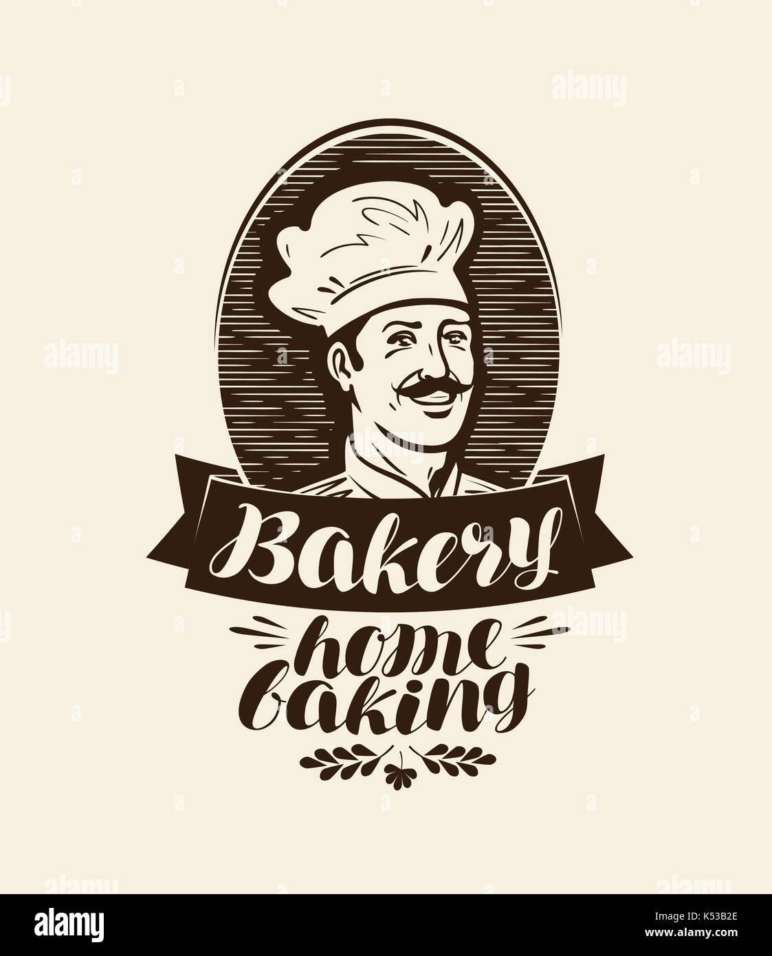 Bäckerei, backhaus Logo oder Label. Home Backen, Brot, Bäcker Symbol. Vintage Vector Illustration Stock Vektor