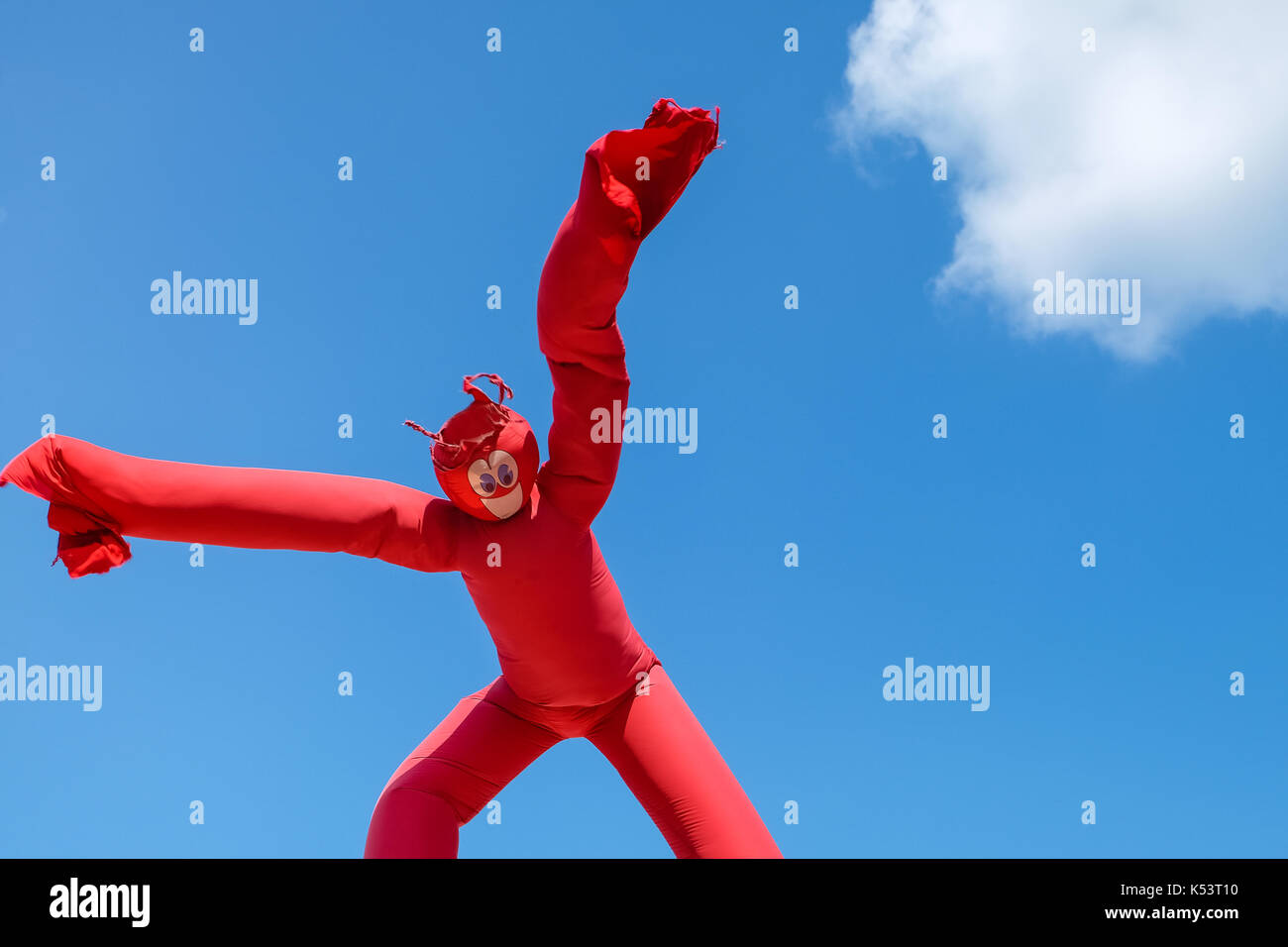 Aufblasbare Wacky Waving Dancing Tube Mann an der Minnesota State Fair - der größte State Fair in den Vereinigten Staaten. Stockfoto