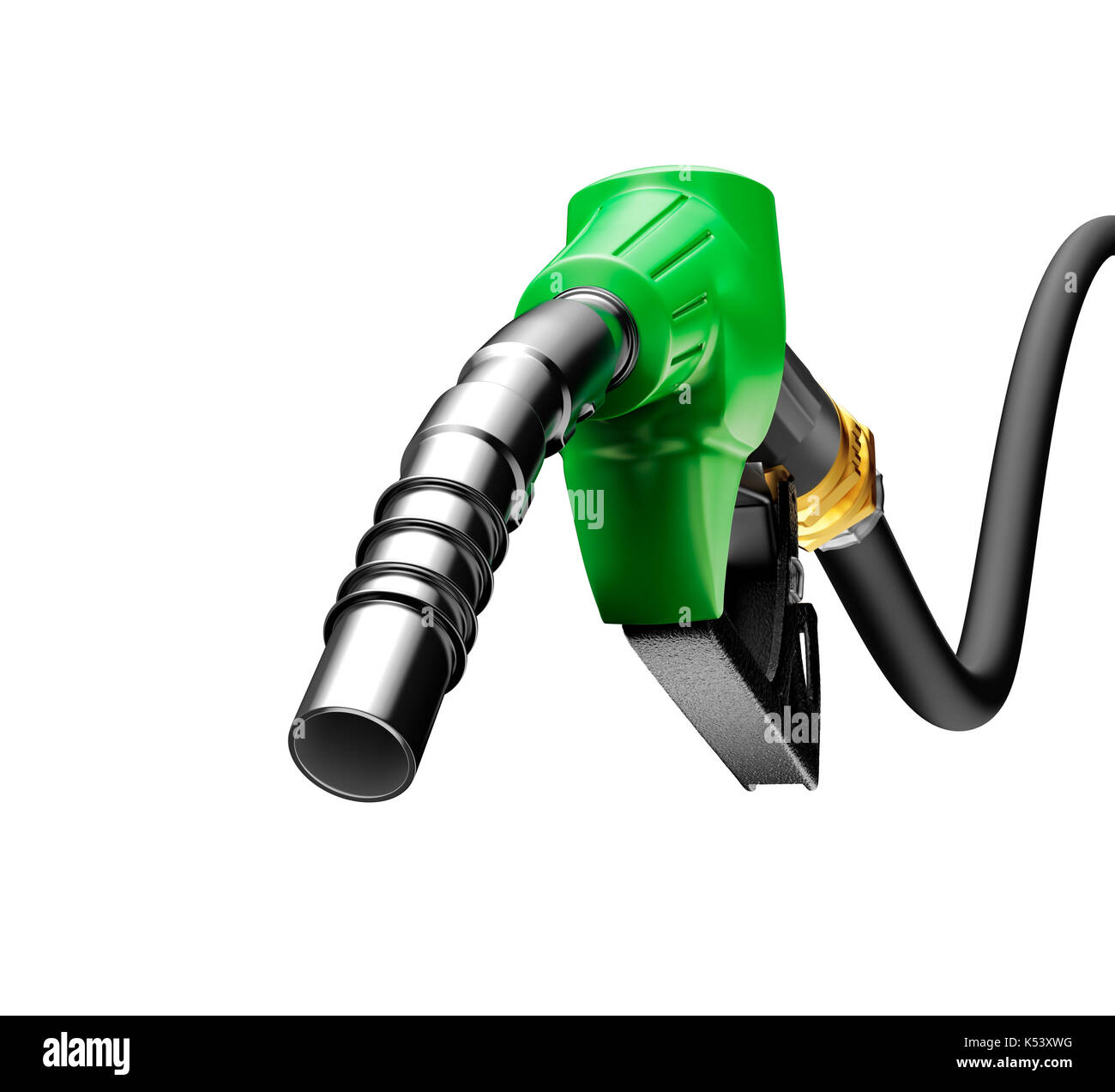 Tankstelle auf weißem Hintergrund Stockfoto