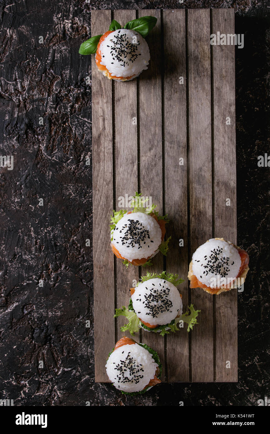 Reis sushi Burger Stockfoto