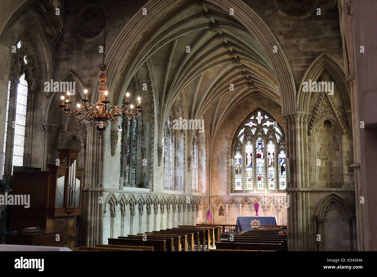 In der Marienkapelle von St Albans Cathedral. Hertfordshire, Großbritannien. Stockfoto