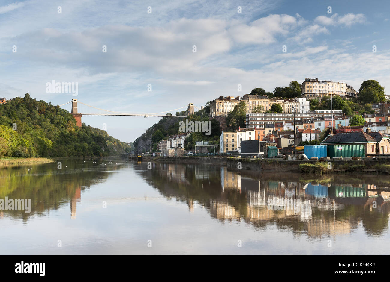 Clifton Suspention Brücke, die Avon Gorge und den Fluss Avon bei Hochwasser Stockfoto