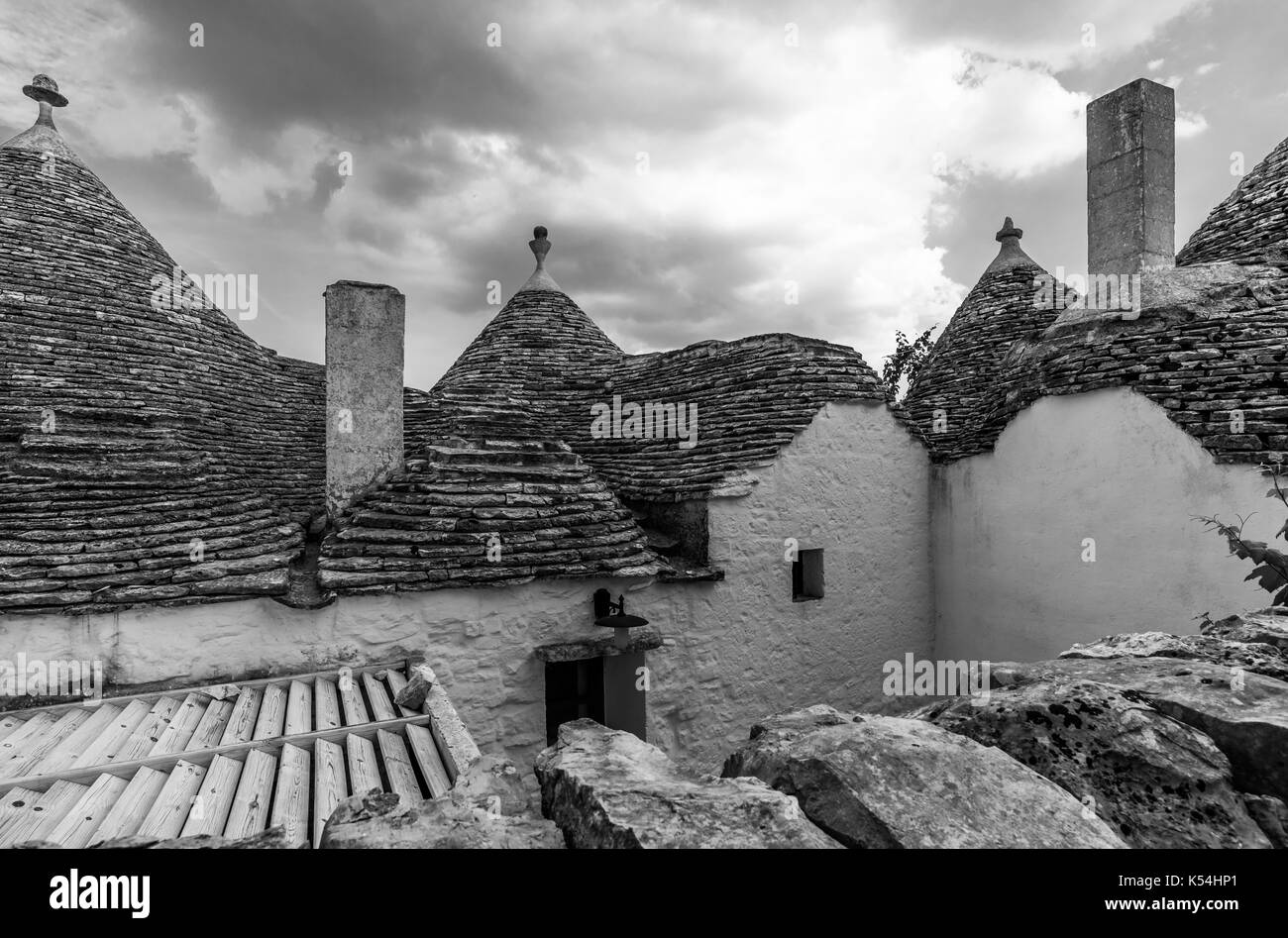 Alberobello (Italien) - Die Unglaublichen kleine weiße Stadt in der Region Apulien in der Provinz Bari, Süditalien, berühmt für seine einzigartigen Trulli Gebäude. Stockfoto