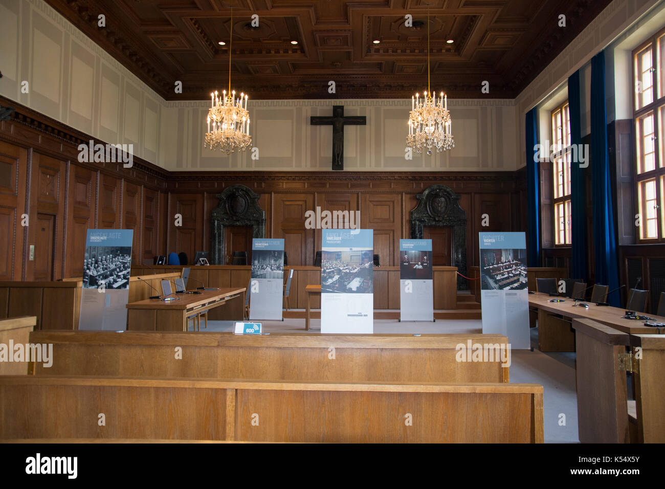 Nürnberg Palast der Justiz ist auch der Ort, an dem die Nachkriegszeit Strafverfahren der NS-Führer Stockfoto