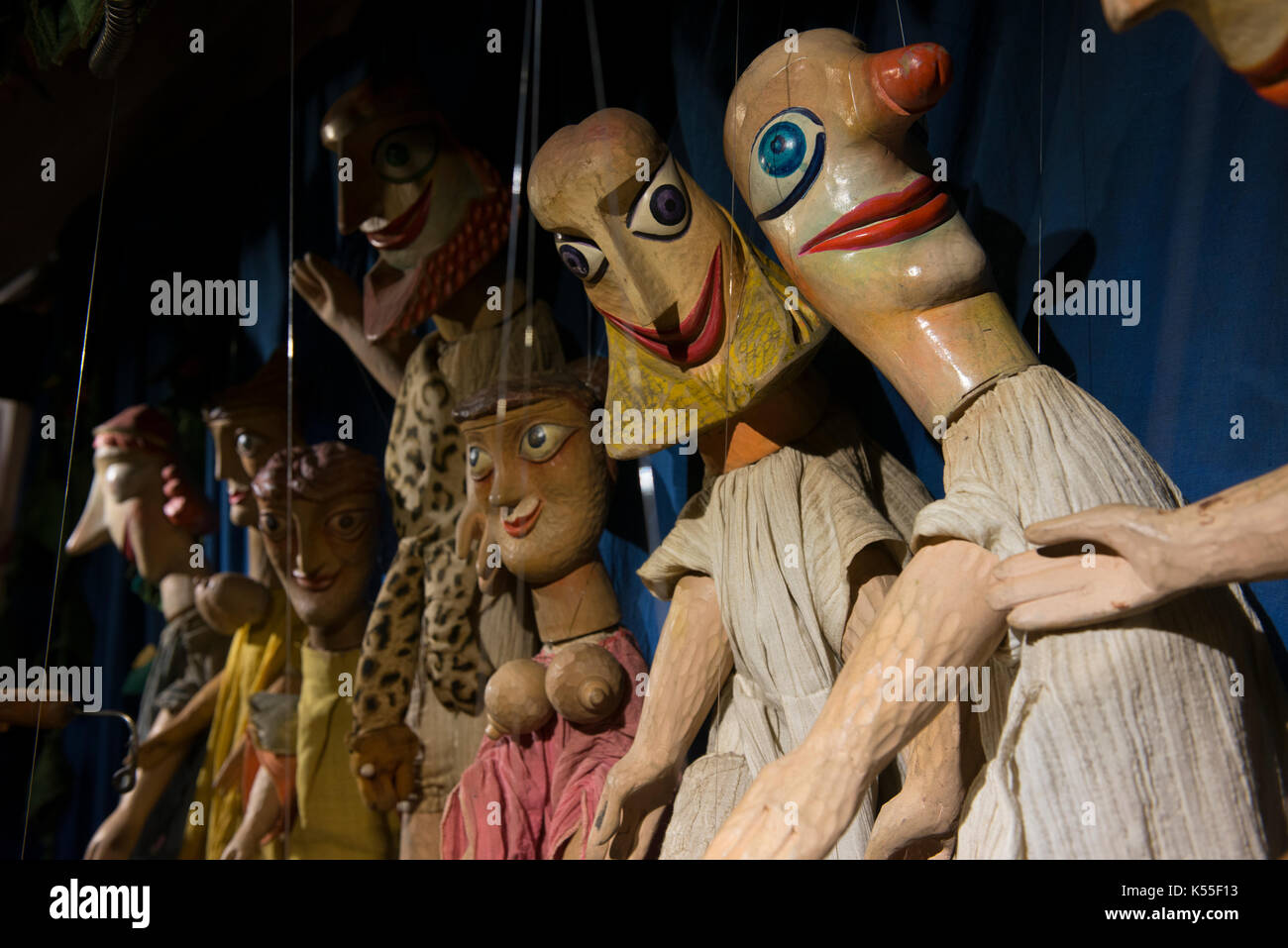 Anzeige der Marionetten in Varna das Puppenmuseum. Stockfoto