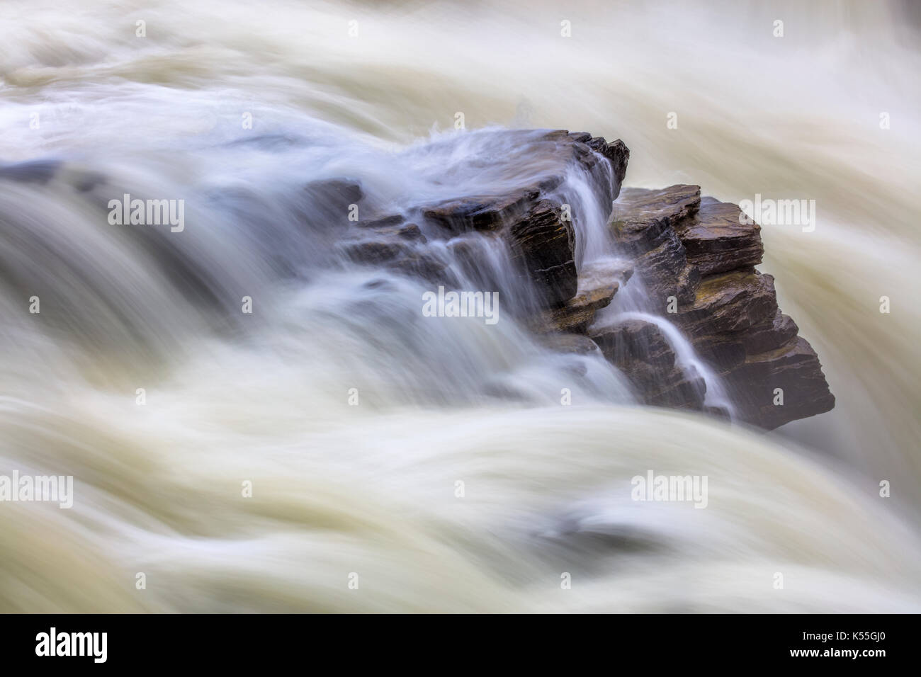 Athabasca Falls in Jasper Nationalpark, Kanada Stockfoto