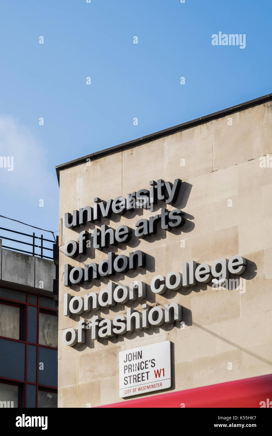 London College von Fashion & Universität der Künste Gebäude auf John Prince's Street, London, England, Großbritannien Stockfoto