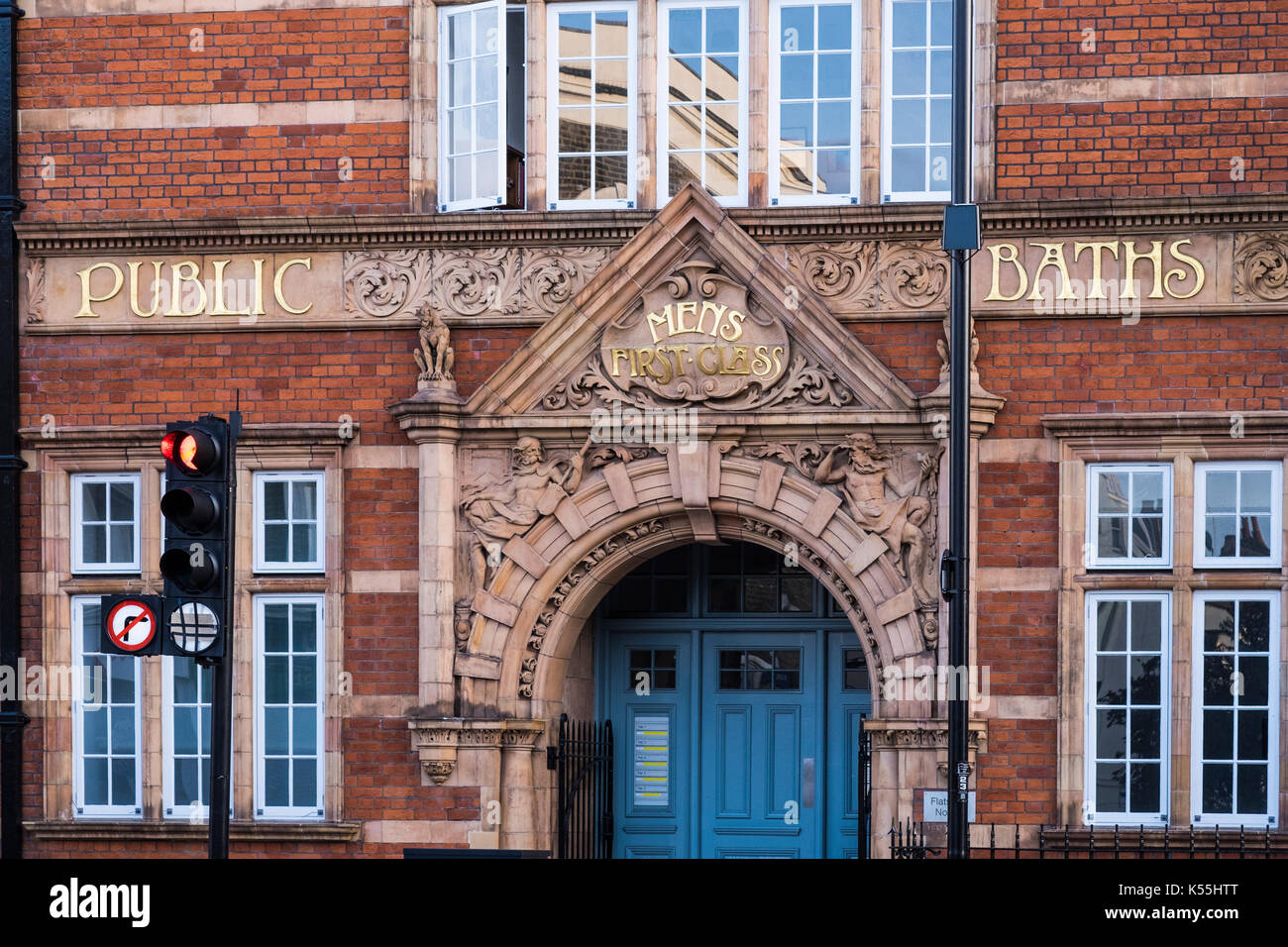 Die St. Pancras Bäder & öffentliche Halle auf Prince of Wales Road, Kentish Town, London, England, Großbritannien Stockfoto