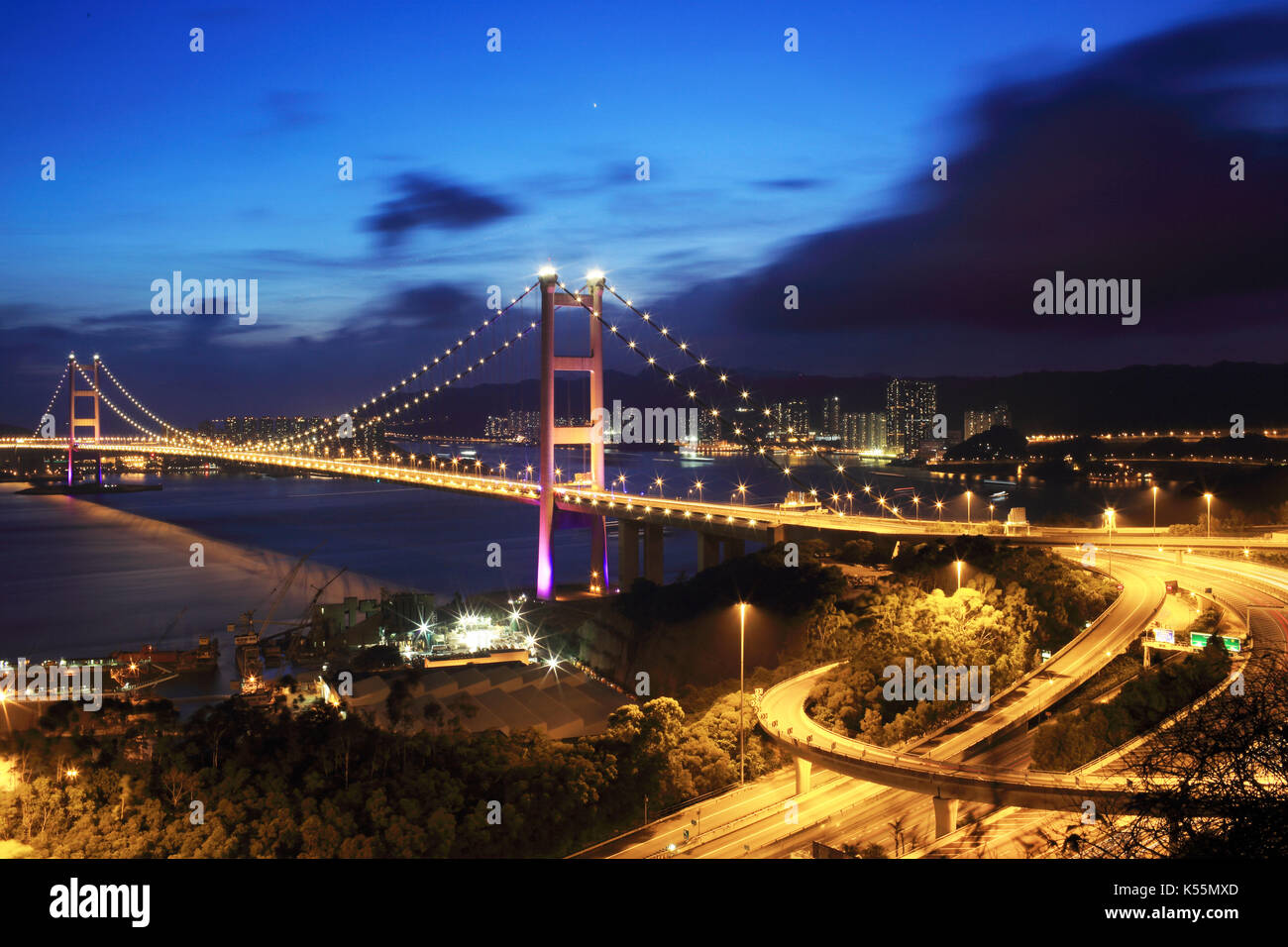 Tsing Ma Brücke outlook in Hongkong Stockfoto