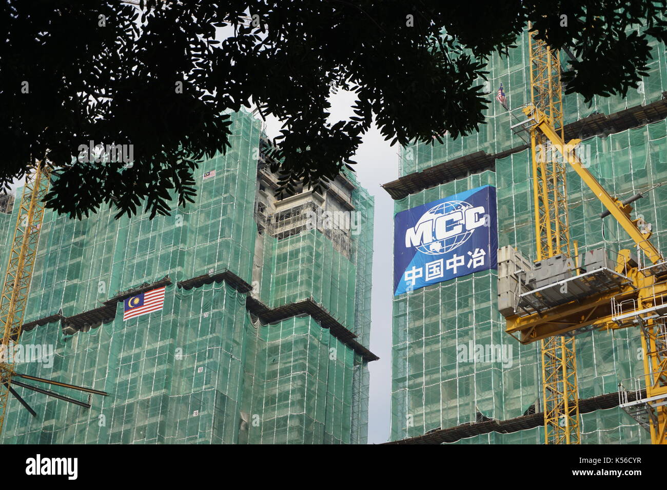 Gebäude in Malaysia von chinesischen Baufirma gebaut Stockfoto