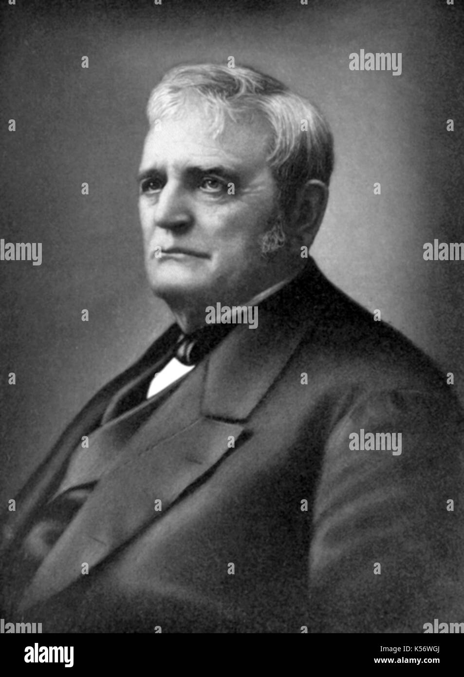 John Deere (Februar 7, 1804 - Mai 17, 1886) amerikanischer Schmied und Hersteller, Deere & Company gegründet und erfand die erste kommerziell erfolgreiche Stahl 1837 Pflug. Stockfoto