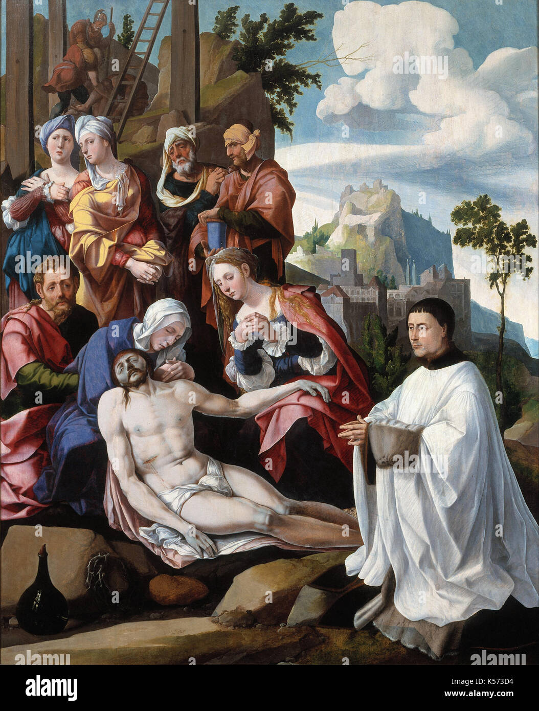 Jan Van Scorel - Beweinung Christi mit einem Spender Stockfoto