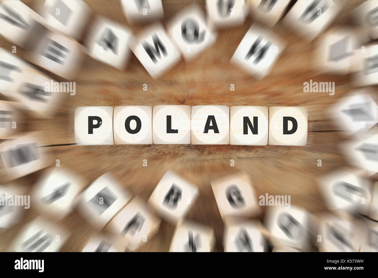 Polen land Reisen Reisen Würfel Business Konzept Idee Stockfoto