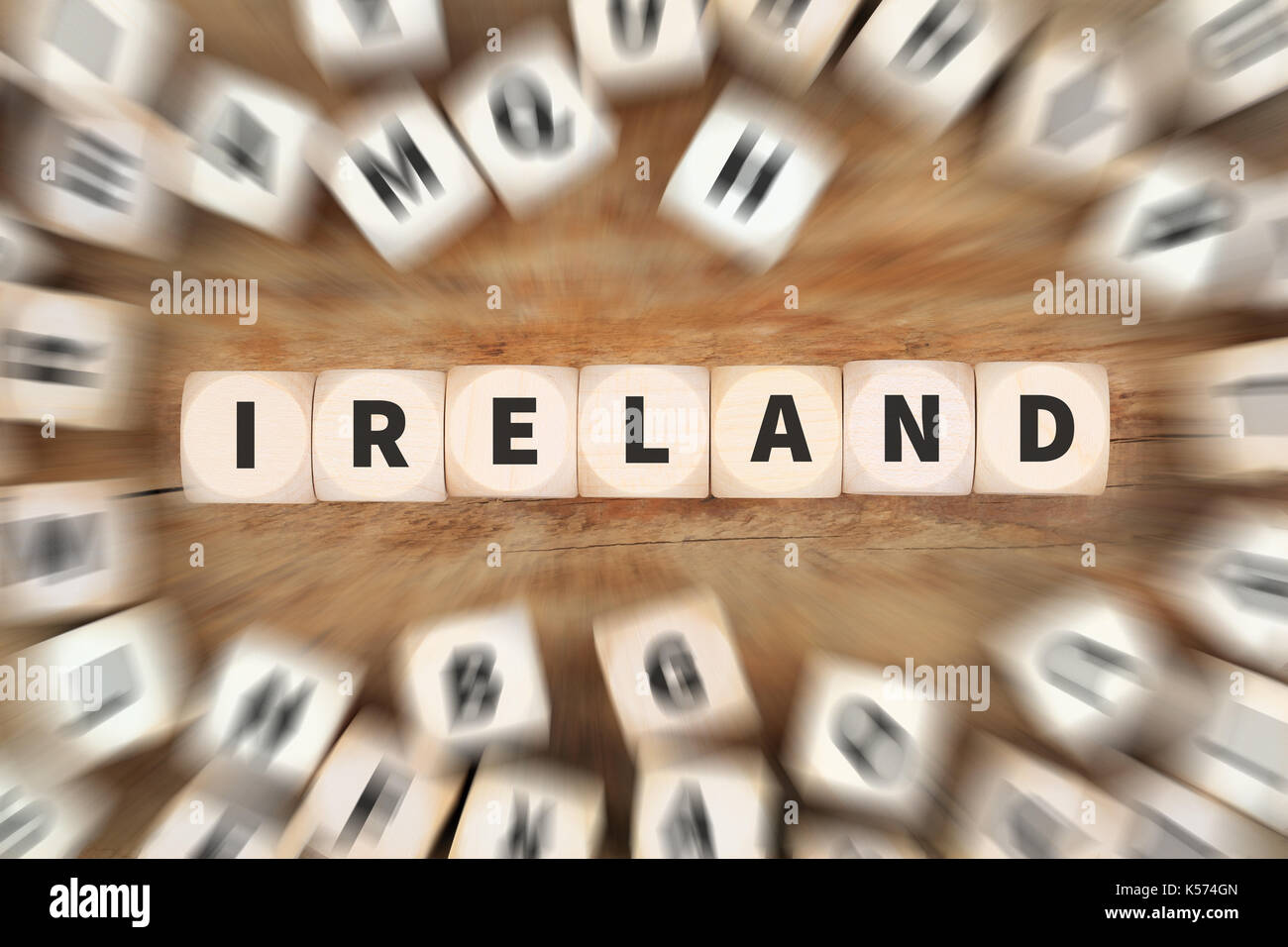 Irland Land reisen Reisen Würfel Business Konzept Idee Stockfoto