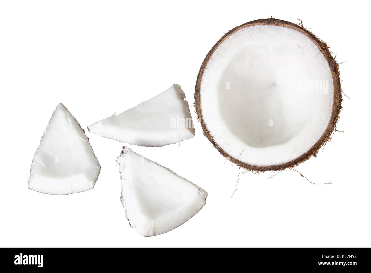Die beiden Hälften des Coconut Stockfoto