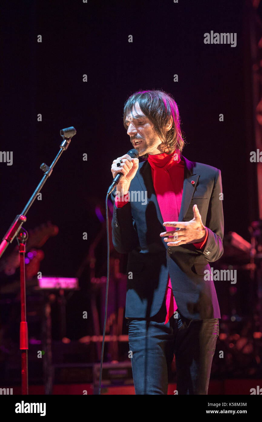 Baustelle auf der Bühne des Festival @ Parco della Zizzola, Bra (CN), mit ihrer Tour "L'estate, l'amore e la violenza" 2017 Stockfoto