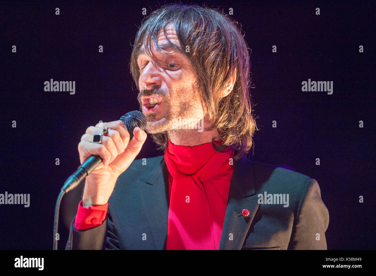 Baustelle auf der Bühne des Festival @ Parco della Zizzola, Bra (CN), mit ihrer Tour "L'estate, l'amore e la violenza" 2017 Stockfoto
