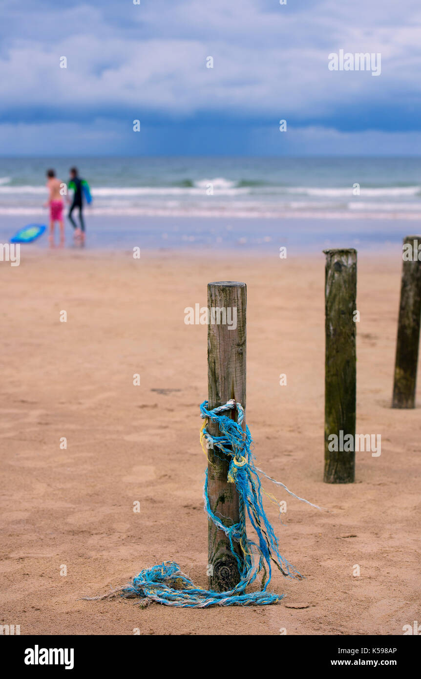 Urlauber in Portstewart Strand in der Grafschaft Londonderry, Nordirland Stockfoto