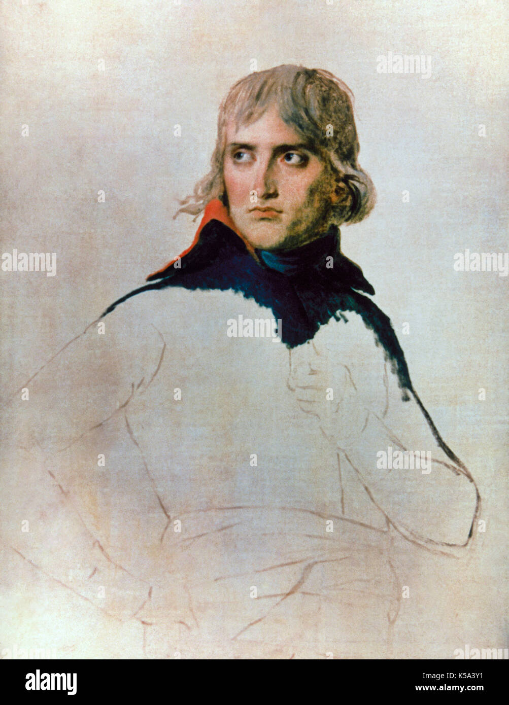 General Bonaparte, 1798. Unvollendete Porträt von Jacques-Louis David (1748-1825). Museum des Louvre, Paris, Frankreich. Stockfoto