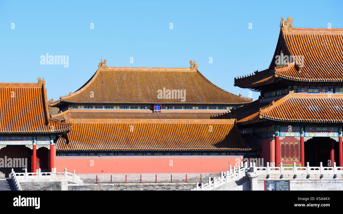 Peking, China - Apr 12,2016: die Verbotene Stadt in Peking, China. Stockfoto