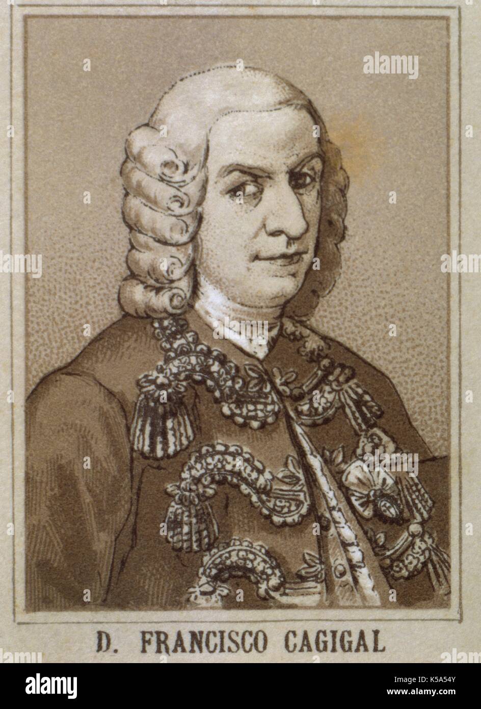 Francisco Antonio Cagigal de la Vega (1691-1777). Spanischen militärischen und politischen. Vizekönig von Nueva España und gobernor der Insel Kuba. Stockfoto