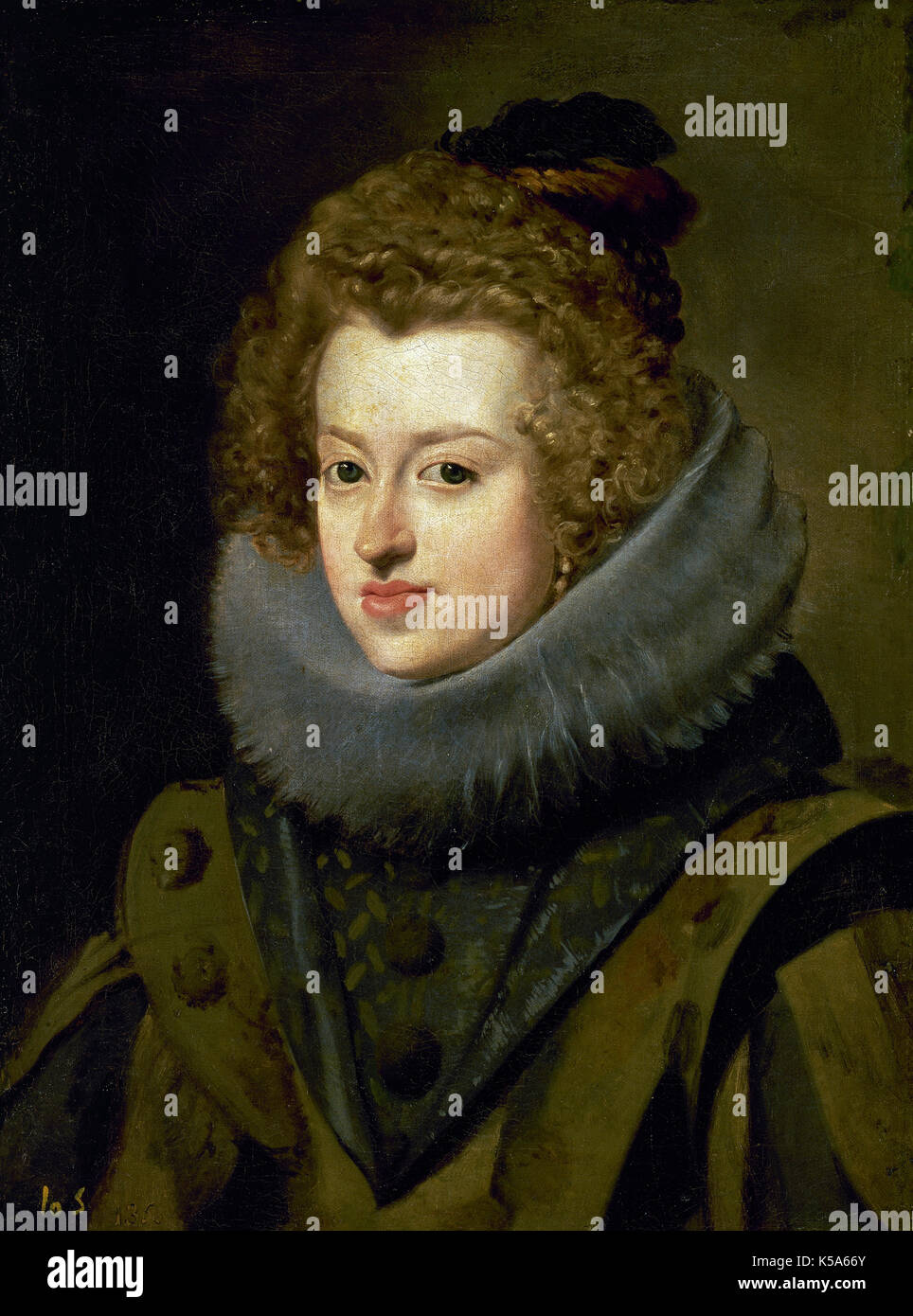 Maria Anna von Spanien 1606-1646). Königin von Ungarn. Die Tochter von Philipp III. von Spanien. Sie starb die Kaiserin. Maria von Österreich, Königin von Ungarn. Portrait von Diego Velazquez, um 1630. Öl auf Leinwand. Museum Prado, Madrid, Spanien. Stockfoto