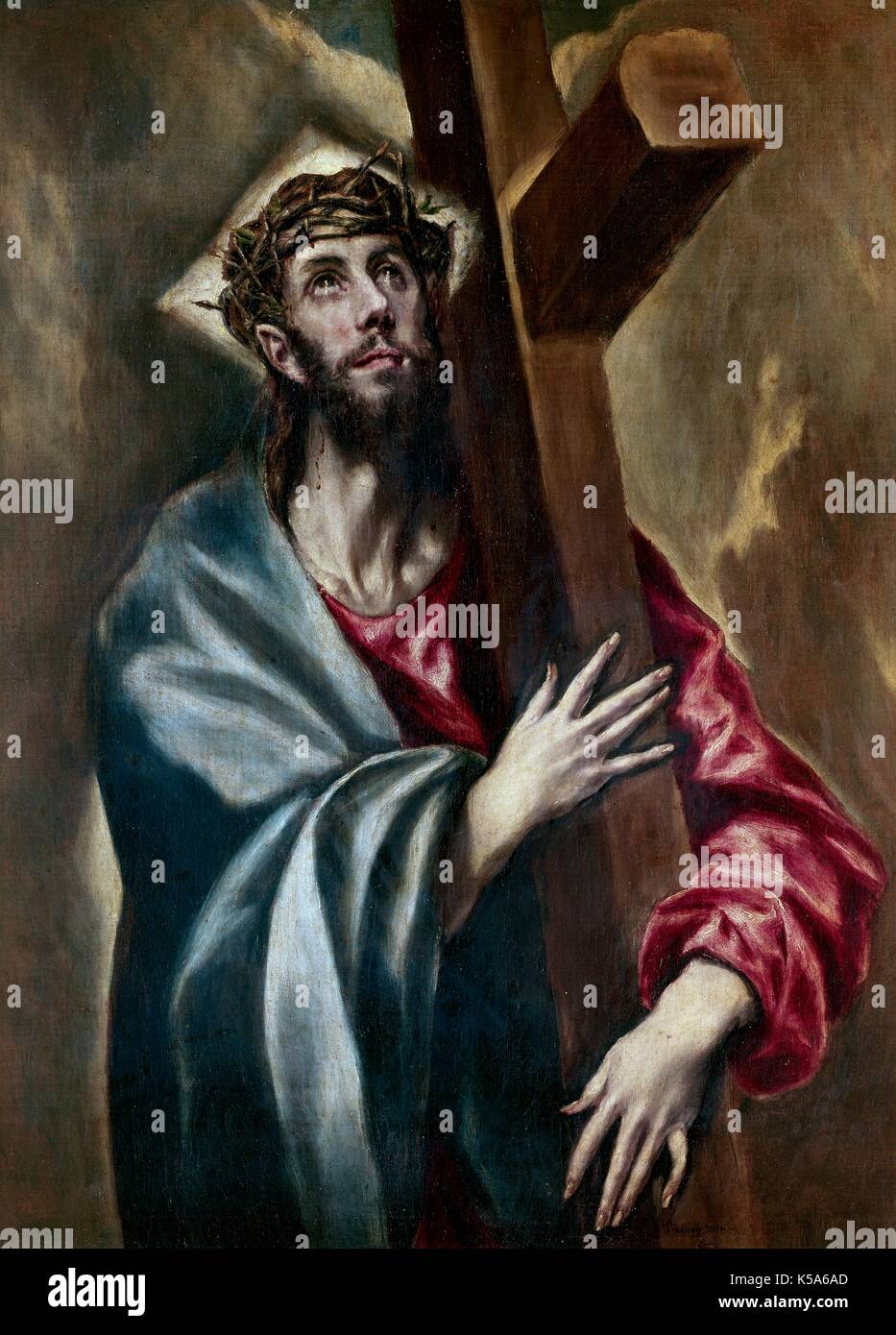 El Greco (Domenikos Theotokopoulos) (1541-1614). Manierismus, späten Renaissance. Das Kreuz Christi (ca. 1602). Öl auf Leinwand. Museo del Prado (Madrid, Spanien). Stockfoto