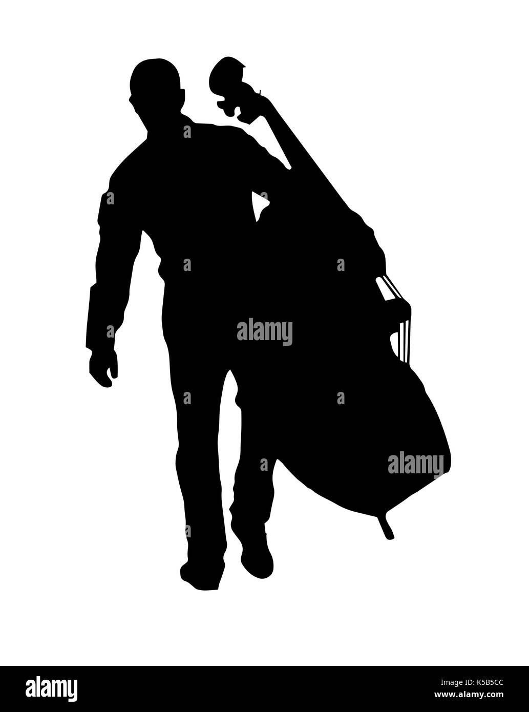 Musiker, die die großen cello Vector Illustration Stock Vektor