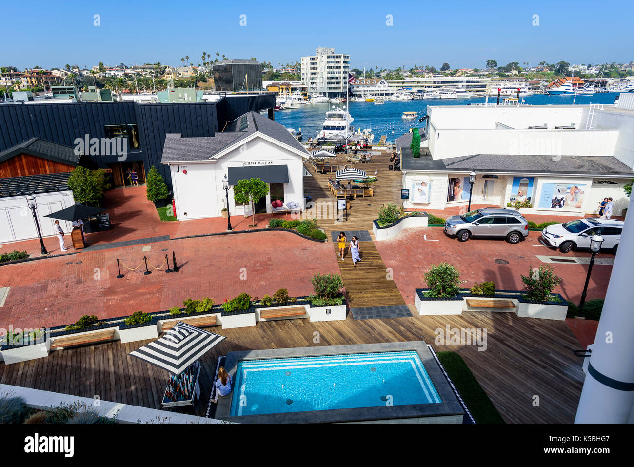 Waterfront Sanierung im Lido Marina Village in Newport Beach, CA. Stockfoto