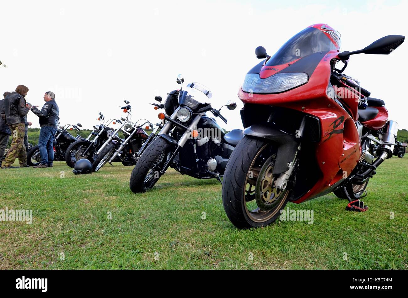 Motorräder auf der Bike geparkt Treffen Stockfoto