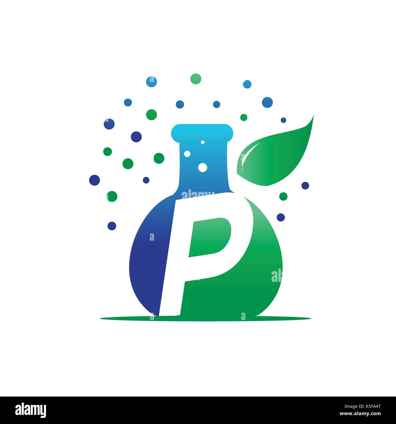 Natürliche Kolben mit b schreiben Logo, Icon Design, auf weißem Hintergrund. Stock Vektor