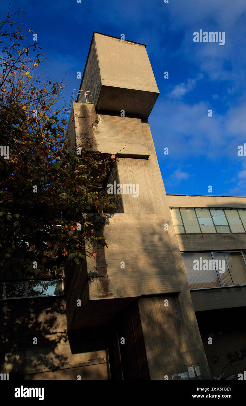 Konkrete modernistischen Gebäude Architektur, Plovdiv, Bulgarien, Osteuropa Stockfoto