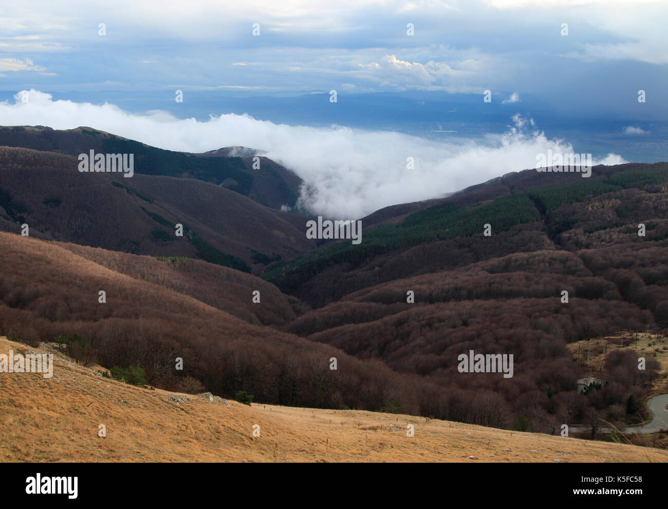 Berglandschaft Landschaft, Balkangebirge, in der Nähe von Shipka, Bulgarien, Osteuropa Stockfoto