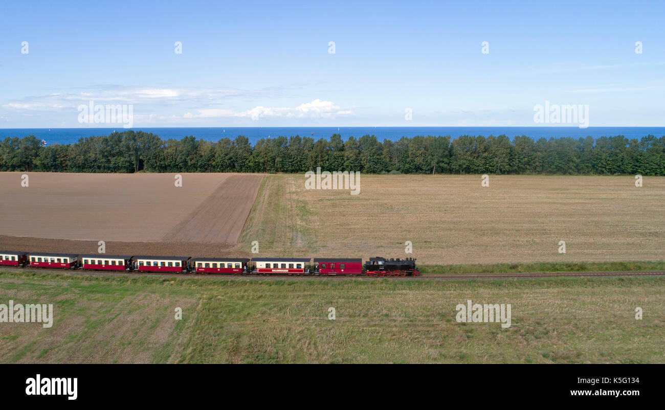 Dampfeisenbahn Molli in Wittenbeck, Ostsee, Mecklenburg-Vorpommern, Deutschland Stockfoto