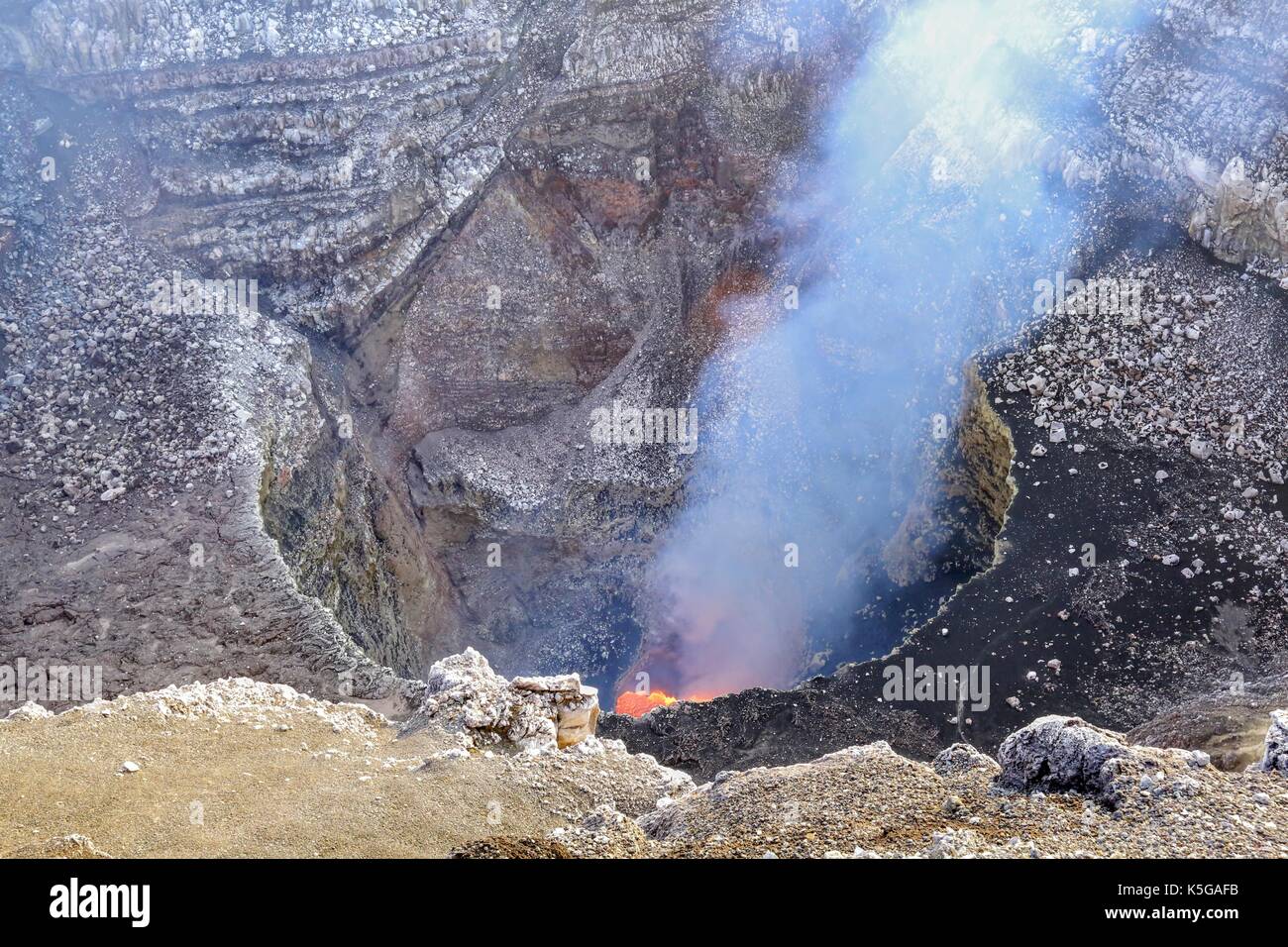 Vulkan Masaya aktiven Lavasee Nicaragua Stockfoto