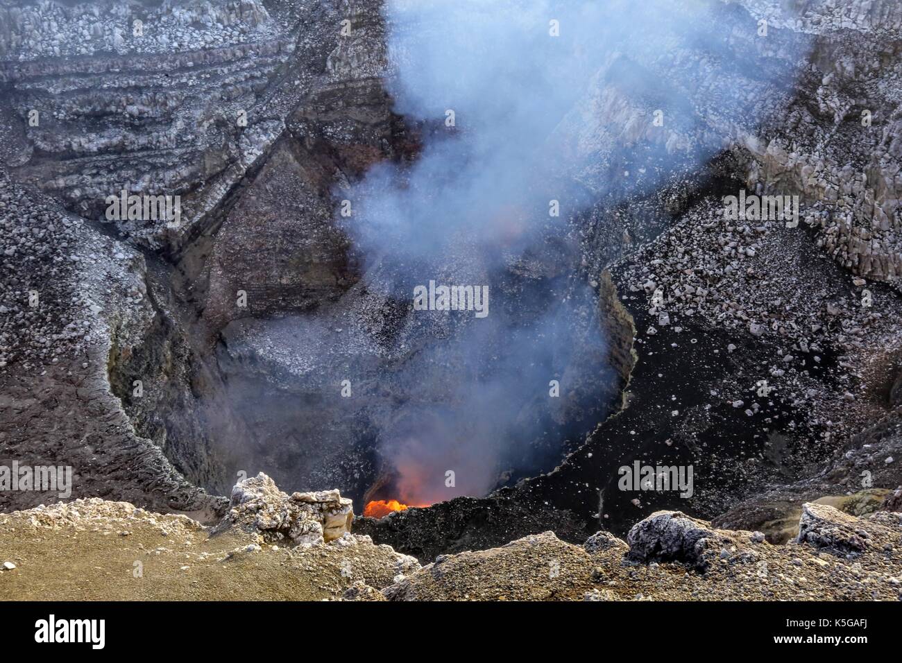 Vulkan Masaya aktiven Lavasee Nicaragua Stockfoto