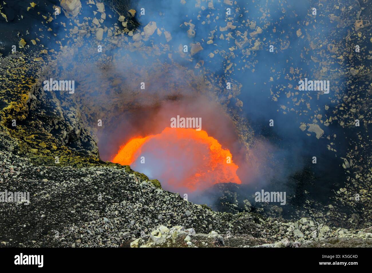 Vulkan Masaya aktiven Lavasee Nicaragua Stockfoto