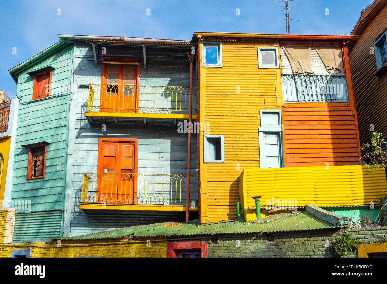 Die bunten Häuser von La Boca in Buenos Aires, Argentinien Stockfoto