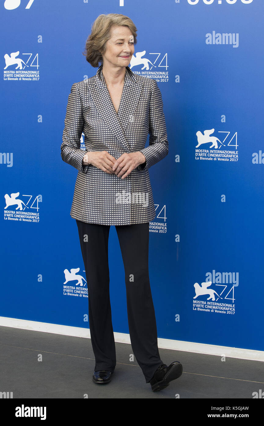 Venedig, Italien. 08 Sep, 2017. Charlotte Rampling während der 'Hannah' Fotoshooting auf dem 74. Internationalen Filmfestival von Venedig im Palazzo del Casino on September 08, 2017 in Venedig, Italien | Verwendung der weltweiten Kredit: dpa/Alamy leben Nachrichten Stockfoto