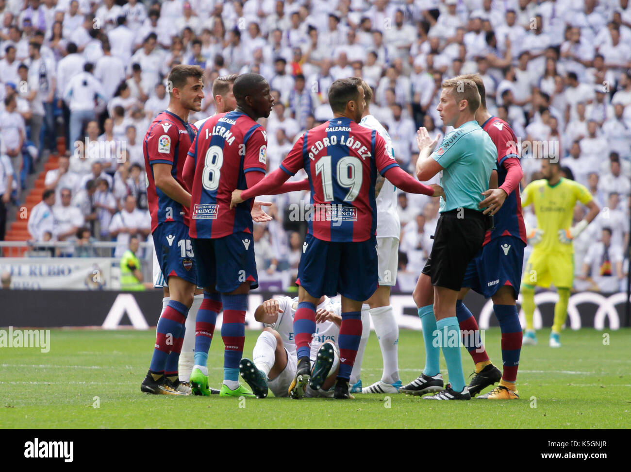 Madrid, Spanien. 09 Sep, 2017. Levante der Spieler während der La Liga Fußball-Match zwischen Real Madrid und Levante im Santiago Bernabeu Stadion Quelle: AFP 7/Alamy leben Nachrichten Stockfoto