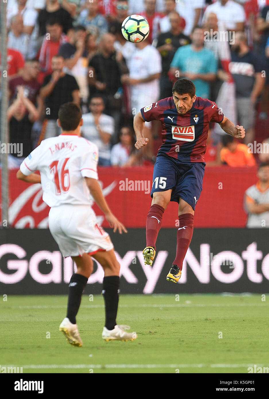 Sevilla, Spanien. 08 Sep, 2017. Cote von Eibar in Aktion während der Santander Liga Match im Stadion Ramon Sanchez Pizjuan zwischen dem FC Sevilla und Eibar CF, Sevilla, Spanien gespielt. 09. September 2017. Quelle: AFP 7/Alamy leben Nachrichten Stockfoto