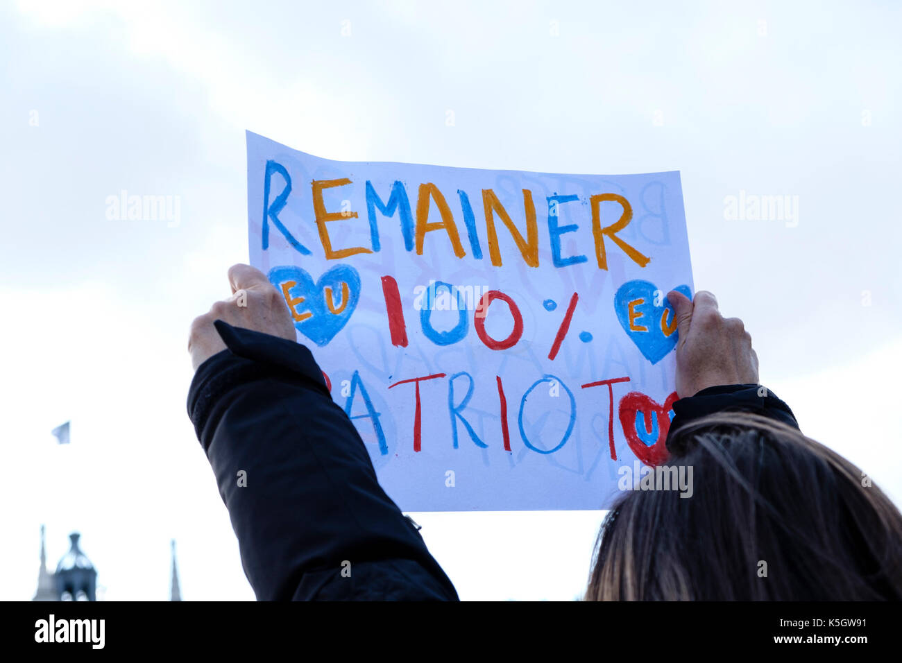 London, Großbritannien. 9. September 2017. Tausende März durch Londons Straßen ein zweites Referendum Brexit anspruchsvoll. London, 9. September 2017. Credit: Noemi Gago/Alamy leben Nachrichten Stockfoto