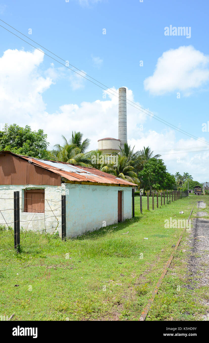 REMEDIOS, Kuba - 27. JULI 2016: Gebäude im Museum der Zuckerindustrie und Museum von Dampf in Remedios, ist eine alte kubanische Sugar Mill mit eigenen Rai Stockfoto