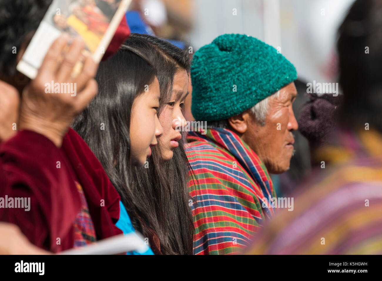 Des Königs Geburtstag Feier am Changlimithang Stadion in Thimpu, Bhutan Stockfoto