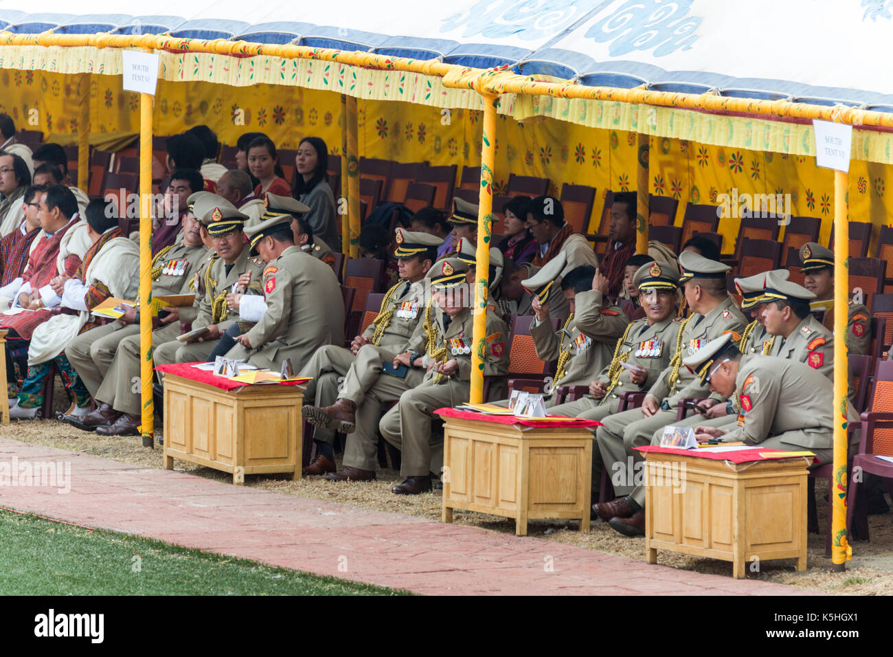 Des Königs Geburtstag Feier am Changlimithang Stadion in Thimpu, Bhutan Stockfoto