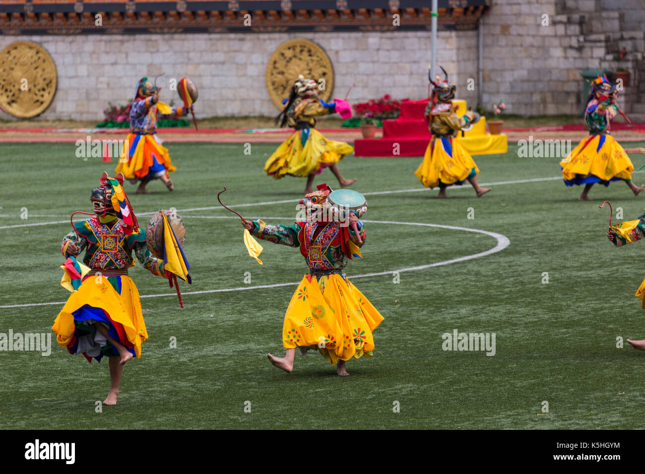 Des Königs Geburtstag Feier am Changlimithang Stadion in Thimpu, Bhutan Stockfoto