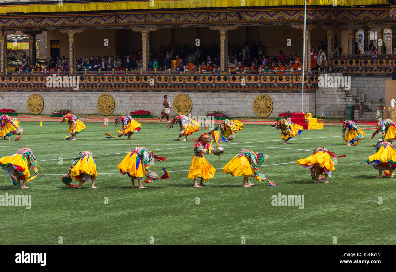 Des Königs Geburtstag Feier am Changlimithang Stadion in Thimpu, Bhutan Stockfoto