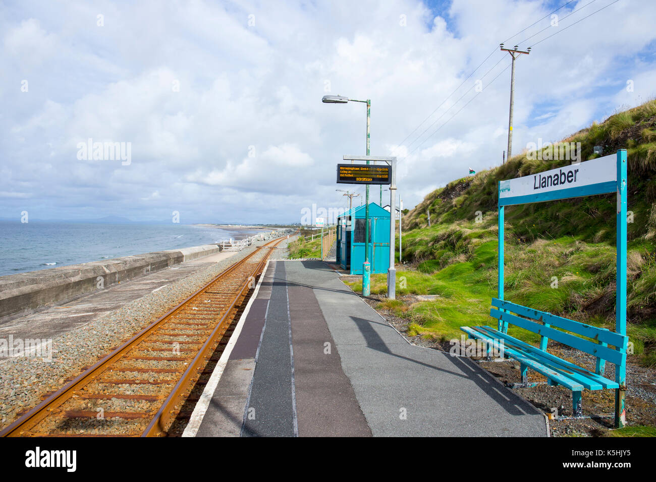 Llanaber Bahnhof, ein Wunsch, in der Nähe von Callander auf der Cambrian Küste Gwynedd North Wales UK Stockfoto