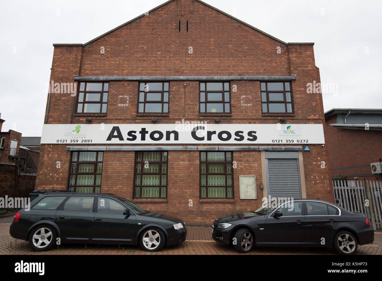 Das Neue Jerusalem Apostolische Kirche in Rocky Lane, Birmingham, wo ein Mann wegen des Verdachts auf versuchten Mord nach einem Stechen im Inneren der Kirche verhaftet wurde. Stockfoto