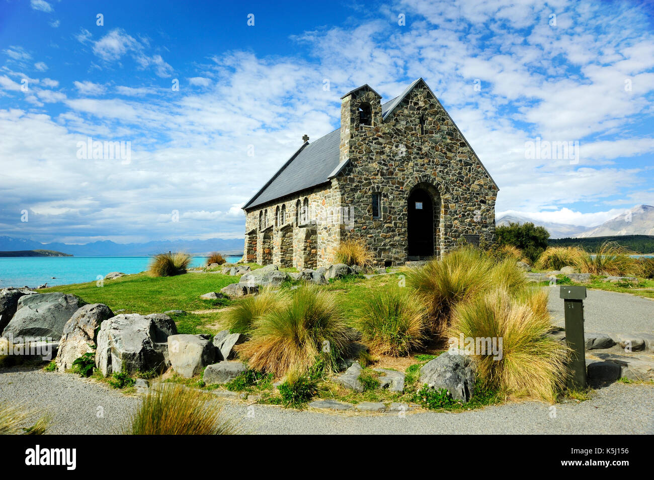 Die Kirche des Guten Hirten, Lake Tekapo, Neuseeland Stockfoto